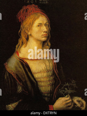 Albrecht Dürer-Selbstbildnis im Alter von 22 Jahren Stockfoto