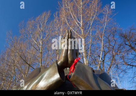 Prag-März 21, 2013:Statue der Harmonie am Museum Kampa auf den Ufern des Flusses Vltava. Stockfoto