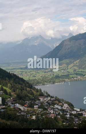 Den Zeller See und die Steineres Meer Alpen über Saalfelden von der Schmittenhöhe Zell am See Österreich Stockfoto