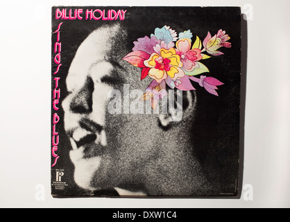 Vintage Rekord Album-Cover der Sängerin Billie Holiday singt den Blues auf Pickwick International Records, 1973. Stockfoto