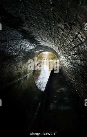 Whitehouse oder Whitehurst Kanal Tunnel Innenraum auf dem Llangollen Kanal Erbaut um 1801 von William Jessop und Thomas Telford Stockfoto