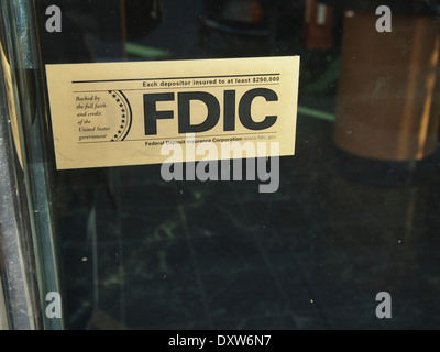 FDIC Federal Deposit Insurance Corporation Zeichen Stockfoto