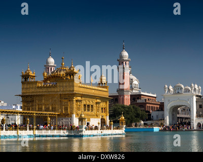 Indien, Punjab, Amritsar, Sri Harmandir oder Darbar Sahib, Goldene Tempel Gurdwara Stockfoto