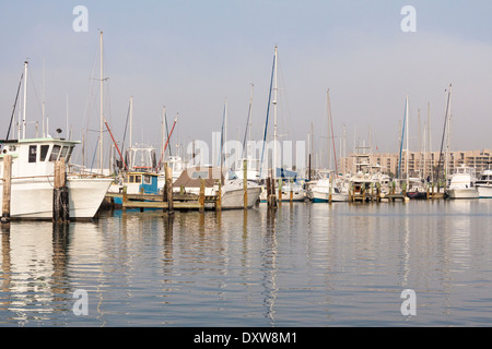 Port Aransas, Texas, Fischerdorf und den Hafen. Stockfoto