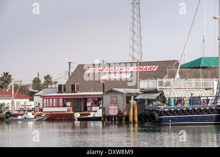 Port Aransas, Texas, Fischerdorf und den Hafen. Stockfoto