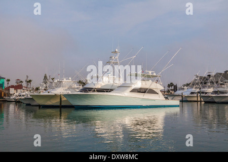 Port Aransas, Texas, Fischerdorf und den Hafen. Stockfoto