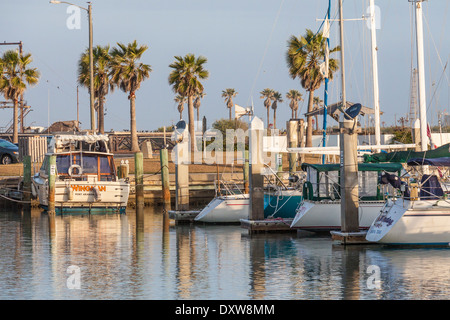 Port Aransas Hafen und Fischerdorf in Port Aransas, Texas. Stockfoto