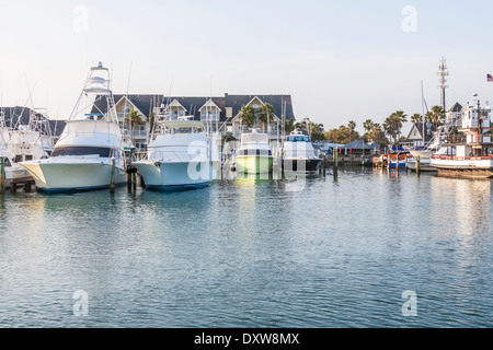 Port Aransas Hafen und Fischerdorf in Port Aransas, Texas. Stockfoto