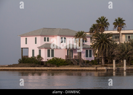 Resort Hotels in Port Aransas Hafen und Fischerdorf, Port Aransas, Texas. Stockfoto