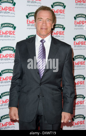 Arnold Schwarzenegger kommt für den Empire Awards. Stockfoto