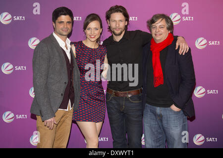 Maximilian Grill Nadja Becker Bert Tischendorf Rüdiger Klink in deutschen TV Sat 1-Pressekonferenz am Kehrwieder Theater. Wo: Hamburg Deutschland wenn: 21. November 2012 Stockfoto