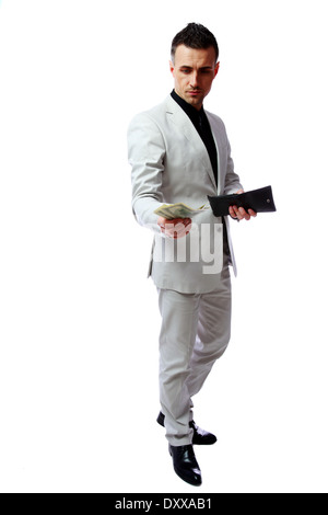 Porträt eines zuversichtlich Geschäftsmann geben Sie US-Dollar Stockfoto