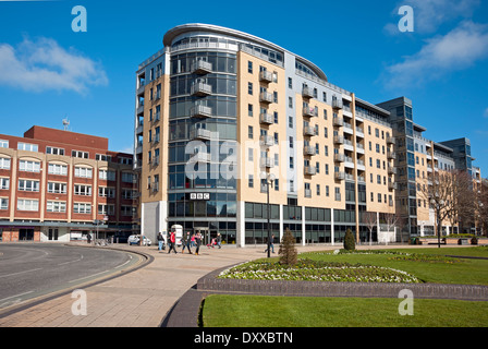 BBC-Gebäude Außenbüros für TV und Radio, Luxuswohnungen Wohnungen Queens Gardens Hull East Yorkshire England Großbritannien Großbritannien GB Stockfoto