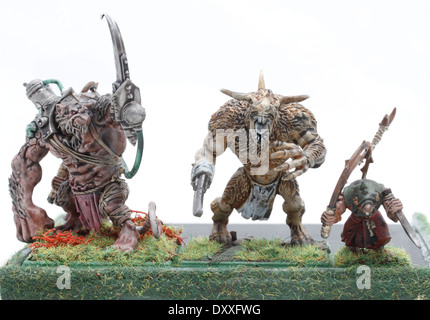 Skaven Rattenoger + Clan malte Moulder Packmasters Fotografen Stockfoto