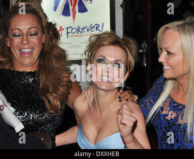 Emma Bunton Melanie Brown Geri Halliwell Viva Forever VIP Nacht hielt im Piccadilly Theatre - Ankünfte. London England - 11.12.12 mit: Emma Bunton, Melanie Brown, Geri Halliwell wo: London Vereinigtes Königreich wenn: 11. Dezember 2012 Stockfoto