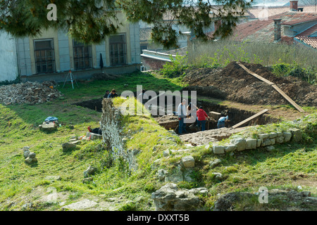 Archäologische Grabungen im römischen Theater von Pula Stockfoto