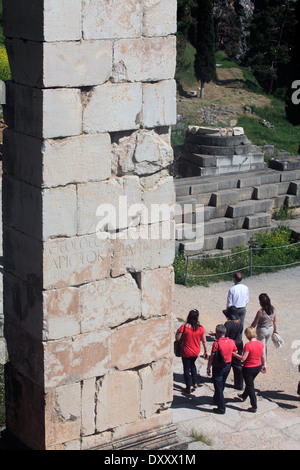 Griechenland Fokida Parnass Delphi die Säule des Prusias Stockfoto