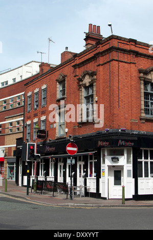 Gay Village, Birmingham, UK. Fehlende Bar. Stockfoto