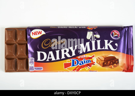 Cadbury Dairy Milk Schokoriegel mit Daim Stockfoto