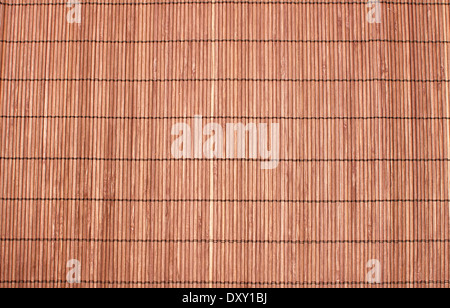 Bambus braun Strohmatte als abstrakte Textur Hintergrund Komposition, Ansicht von oben oben Stockfoto
