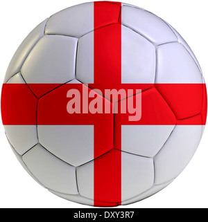 Fußball-Ball mit England Flagge isoliert auf weißem Hintergrund Stockfoto