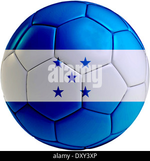 Fußball-Ball mit Honduras Flagge isoliert auf weißem Hintergrund Stockfoto