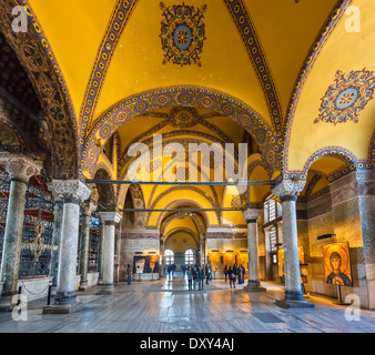 Die obere Nördliche Galerie in die Hagia Sophia (Hagia Sophia), Sultanahmet, Istanbul, Türkei Stockfoto