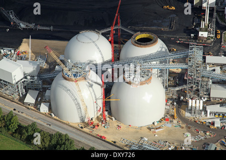 Luftbild des neuen Biomasse Energie erzeugenden Kraftwerks bei Drax, North Yorkshire Stockfoto