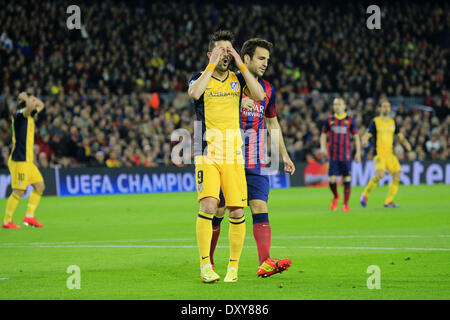 Barcelona, Spanien. 1. April 2014. David Villa in der Partie zwischen FC Barcelona und Atletico de Madrid für die erste Etappe des Viertelfinale Runde der Champions League im Camp Nou am 1. April 2014. Foto: Joan Valls/Urbanandsport/Nurphoto. Bildnachweis: Joan Valls/NurPhoto/ZUMAPRESS.com/Alamy Live-Nachrichten Stockfoto