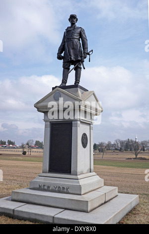 Denkmal für Generalmajor Abner Doubleday in Gettysburg Schlachtfeld Nationalpark Stockfoto