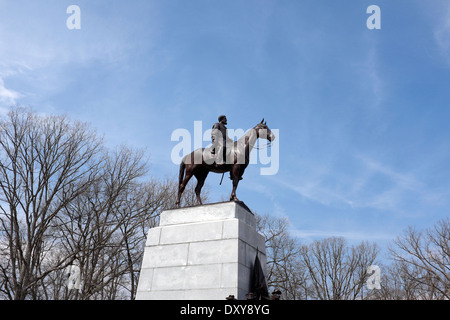 Statue von Konföderierten General Robert E Lee auf dem Virginia Memorial bei Gettysburg National Battlefield Park Stockfoto