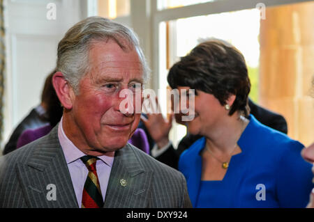 Hillsborough, Nordirland. 1. April 2014 - Prinz Charles, Prinz von Wales, trifft sich mit Northern Ireland Tourist Board-Mitgliedern bei der Hillsborough Castle Credit: Stephen Barnes/Alamy Live News Stockfoto