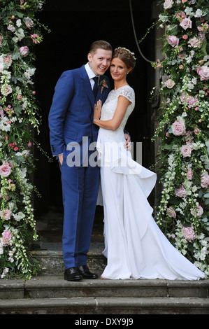 Die Hochzeit von "Made In Chelsea" Sterne Millie Mackintosh und Rapper Professor Green (richtiger Name Stephen Manderson) Stockfoto