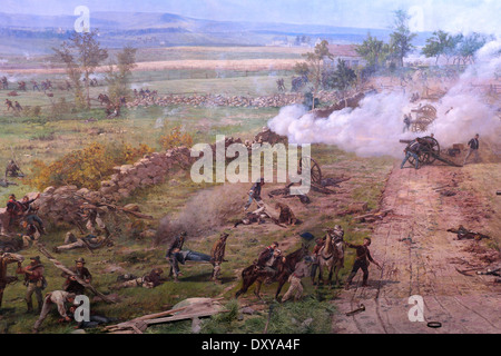 Teil der Union Line Abwehr Picketts Charge bei der Schlacht von Gettysburg, 3. Juli 1863, USA Bürgerkrieg Stockfoto