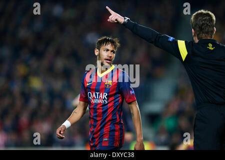 Barcelona, Spanien. 1. April 2014. Neymar (Barcelona) Fußball: UEFA Champions League Runde 8, 1. Etappe match zwischen FC Barcelona 1: 1-Atletico de Madrid im Camp Nou in Barcelona, Spanien. Kredit: D. Nakashima/AFLO/Alamy Live-Nachrichten Stockfoto