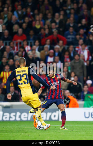 Barcelona, Spanien. 1. April 2014. Neymar (Barcelona) Fußball: UEFA Champions League Runde 8, 1. Etappe match zwischen FC Barcelona 1: 1-Atletico de Madrid im Camp Nou in Barcelona, Spanien. Kredit: D. Nakashima/AFLO/Alamy Live-Nachrichten Stockfoto