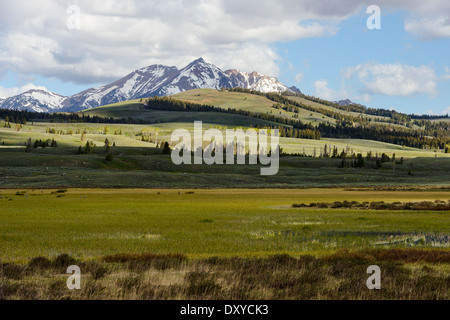 Elektro-Peak im südlichen Montana gesehen vom Yellowstone National Park. Stockfoto