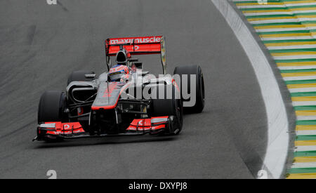 Jenson BUTTON GB UK England - Team McLAREN-Mercedes F1 F1 Grand Prix in Brasilien Interlagos Sao Paulo Brasilien - 24.11.12 mit: Jenson BUTTON wo: SAO PAULO - Brasilien Interlagos SAO PAULO bei: 24. November 2012 Stockfoto