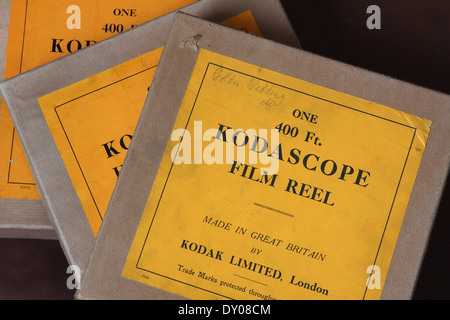 Kodscope Cine Film Film und Boxen Stockfoto