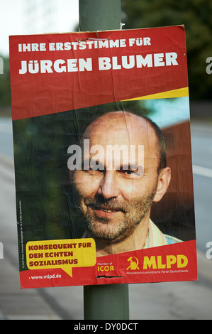 Politisches Plakat für die marxistische leninistische Partei Deutschland Stockfoto