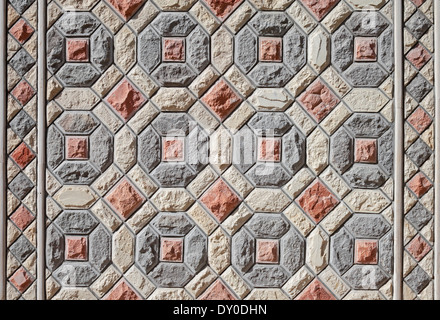 Hintergrundtextur von bunten orientalischen Steinmauer Mosaik-Muster Stockfoto