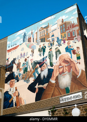 Michael Barrett Wandbild in Mile End Whitechapel London UK KATHY DEWITT Stockfoto