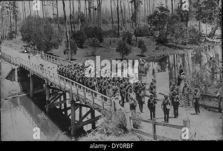 Bonville Brücke. Ersten Weltkrieg Rekrutierung März - Coffs Harbour, New South Wales, 1914 Stockfoto