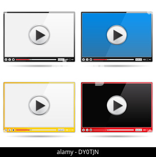 Vier verschiedene video-Player-Vorlagen Stockfoto