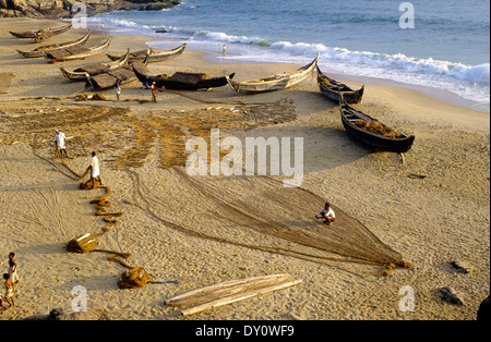 Fisher Mannes, Kovalam Beach. Bundesstaat Kerala. Süd-Indien. Stockfoto