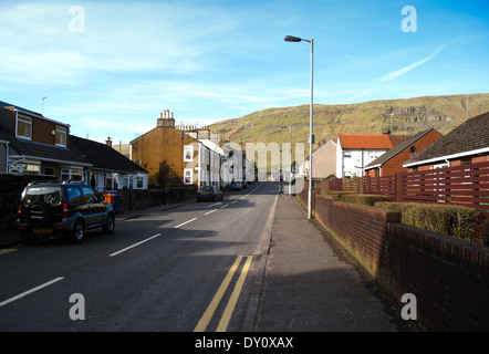 Crow Road Lennoxtown Glasgow mit Campsie Fells darüber hinaus Stockfoto