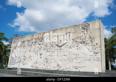 Die dekorative Wand an das Che-Guevara-Denkmal, Santa Clara, Kuba. Stockfoto