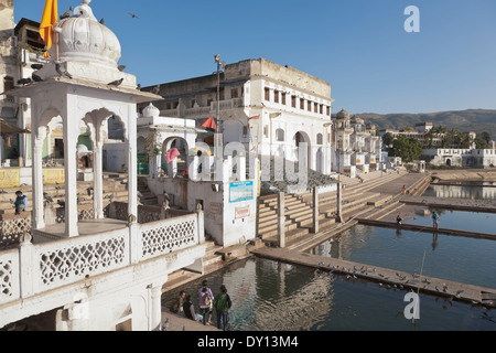 Pushkar, Rajasthan, Indien. Ghats Stockfoto