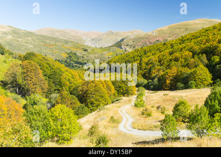 Korab Bergen an der Grenze zwischen Albanien und der ehemaligen jugoslawischen Republik Mazedonien Stockfoto