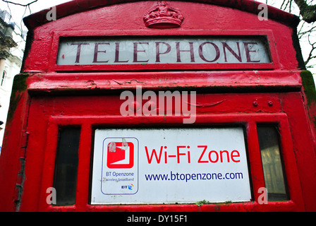 Telefon-Box wi-Fi Zone www.btopenzone.com Stockfoto